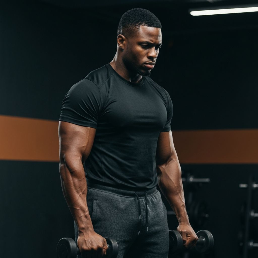 Athletic man working out